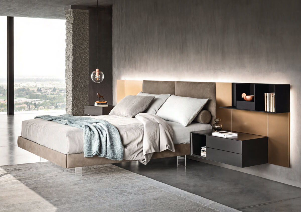 render di un soggiorno open space